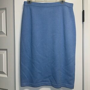 St. John Collection by Marie Gray Knit Pull On Light Blue Pencil Skirt
